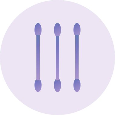 Cotton Buds Vektör Kabartma Simgesi Tasarımı 