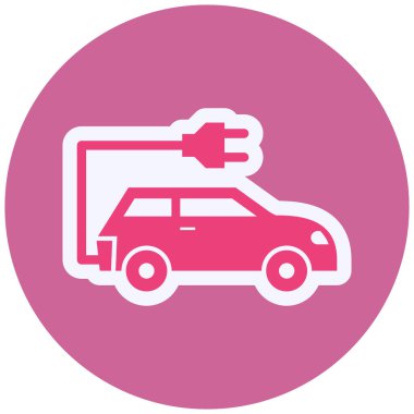 Electric Car icon, simple illustration