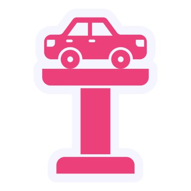 Araba Kaldırma Vektörü Kabartma Simgesi Tasarımı 