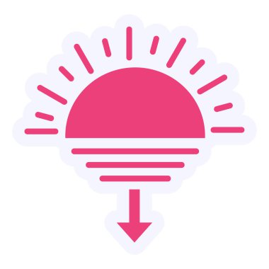 sun icon. outline design style vector illustration.