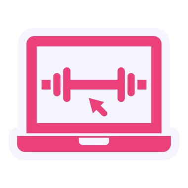 vector illustration of Online Workout  icon