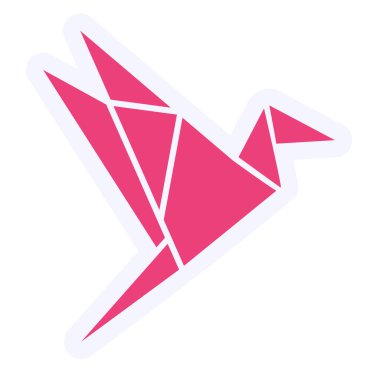 Origami kağıt uçak ikonu. vektör illüstrasyonu