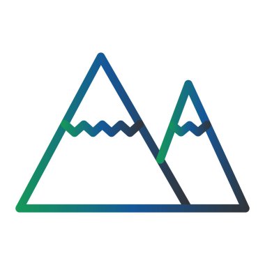 Beyaz arka plan üzerinde izole dağ simgesi