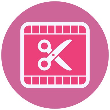 Video Düzenleme Vektörü Glyph Simgesi Tasarımı 