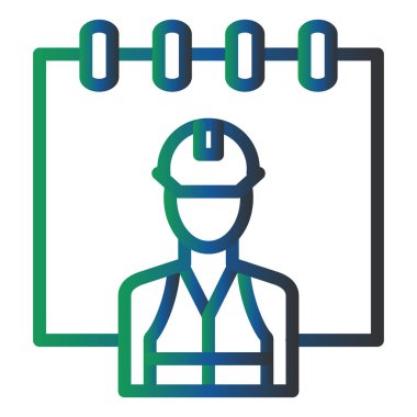 İşçi. Web simgesi basit illüstrasyon