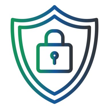 asma kilit ikon vektör illüstrasyon tasarımı ile kalkan