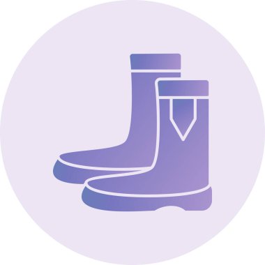 vector illustration of a single purple boot icon