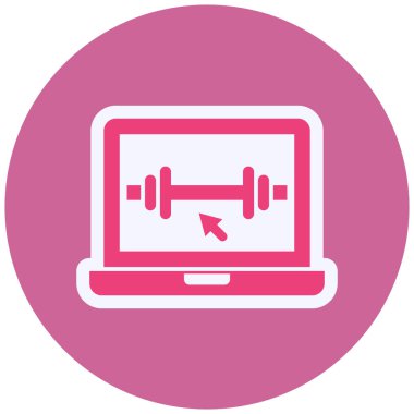 vector illustration of Online Workout  icon