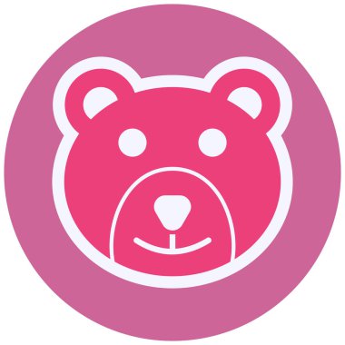 Oyuncak Ayı Vektörü Kabartma Simgesi Tasarımı