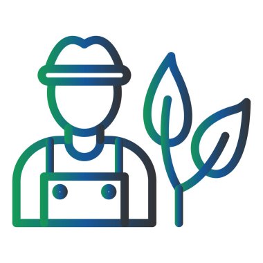 gardener with plant and tree vector illustration design