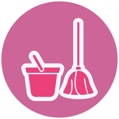 Süpürge. Web simgesi basit illüstrasyon