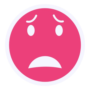 Afraid, crying face, web icon simple illustration 