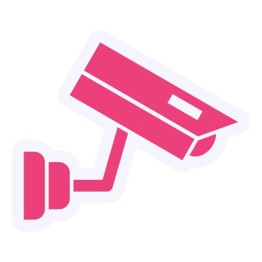 Güvenlik kamerası ikon vektörü. İnce çizgi işareti. izole edilmiş sınır sembolü çizimi