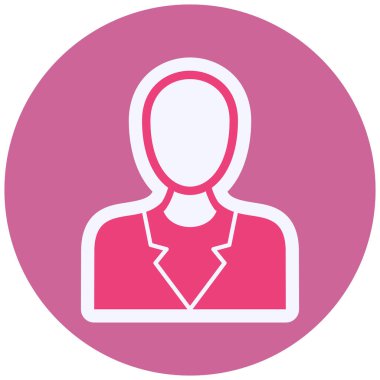 Kadın avatar simgesi, vektör illüstrasyonu