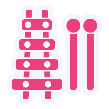 xylophone flat icon vector illustration