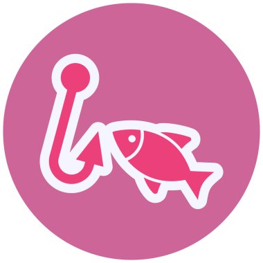 Balıkçılık simgesinin vektör illüstrasyonu