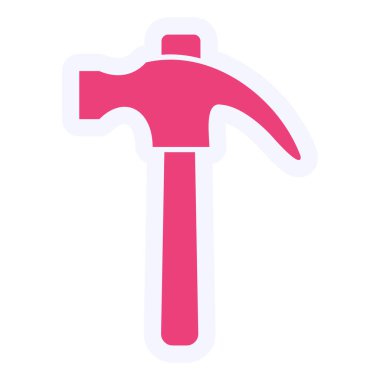 Çekiç Vektörü Şekil Simgesi Tasarımı 