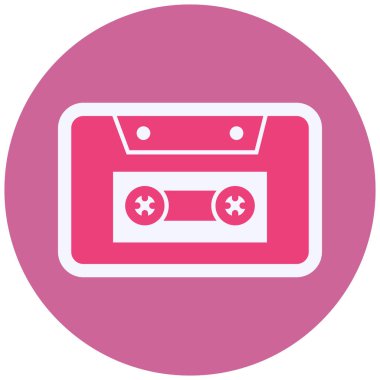 Cassette simgesinin vektör illüstrasyonu