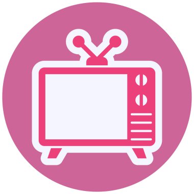 Televizyon simgesinin vektör illüstrasyonu