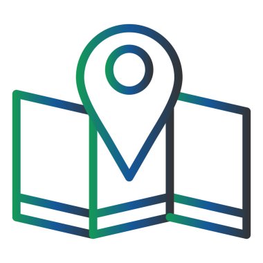web icon, simple illustration of Map location and navigation