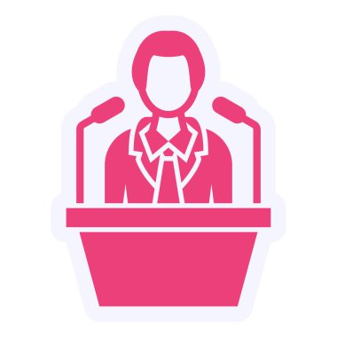 Politikacı. Web simgesi basit illüstrasyon