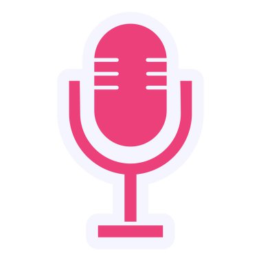 mic yassı ikon vektör çizimi