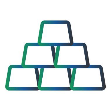 vector illustration of gold ingots, bars. 