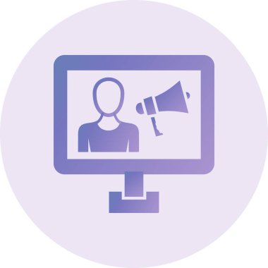 Konuşmacı. Web simgesi basit illüstrasyon