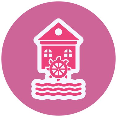 vector illustration of a Water Mill