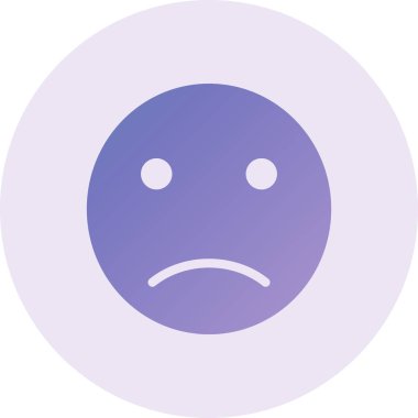 vector illustration of a single sad face