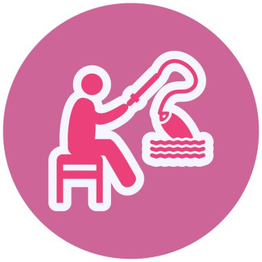 Balıkçılık simgesinin vektör illüstrasyonu