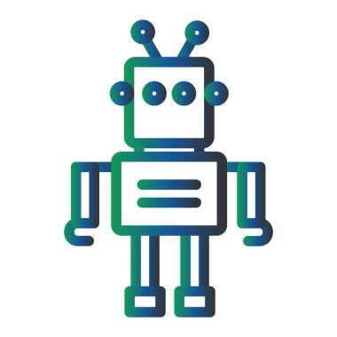 Robot simgesinin vektör illüstrasyonu