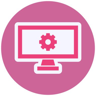  Çevrimiçi Yönetim. Web simgesi basit illüstrasyon