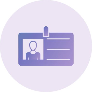 Kimlik kartı simgesi, vektör illüstrasyonu