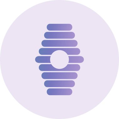 vector illustration of a circular icon of bulb