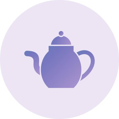 Çaydanlık. Web simgesi basit tasarım