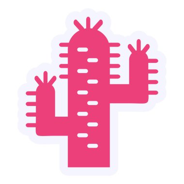 Kaktüs Vektör Kabartma Simgesi Tasarımı