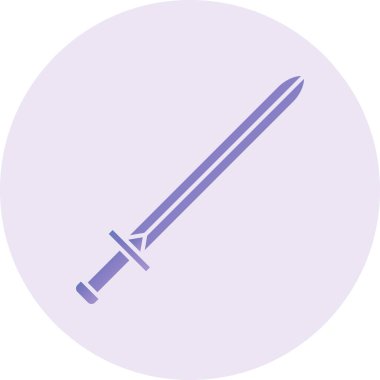 Kılıç Vektörü Şekil Simgesi Tasarımı