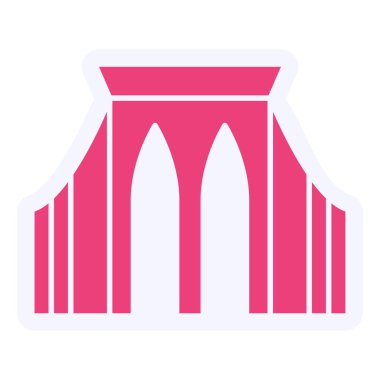 Brooklyn Bridge  simple illustration of gate vector icons for web