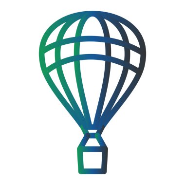 Sıcak hava balonu ikonu. Web için paraşüt vektör çizgisi simgelerinin özeti