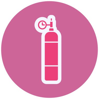 Oksijen Silindiri Vektör Kabartma Simgesi Tasarımı 