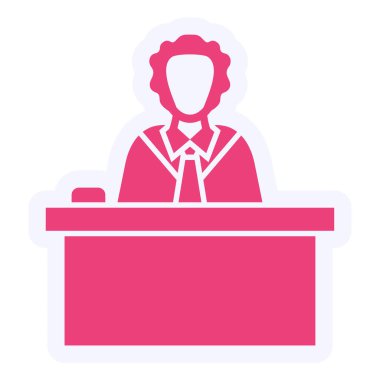 business man with a reception icon