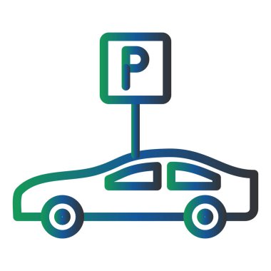 Otopark modern ikon vektör illüstrasyonu