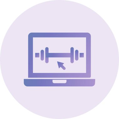 vector illustration of Online Workout  icon