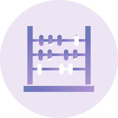 Abaküs Vektörü Kabartma Simgesi Tasarımı