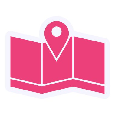 web icon, simple illustration of Map location and navigation