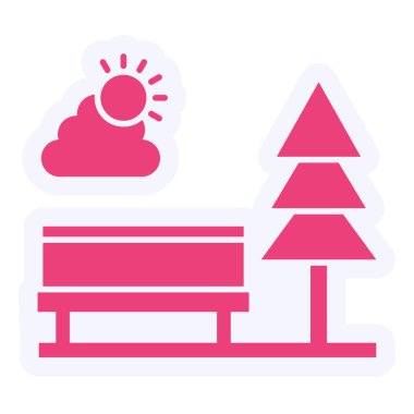 Peyzaj simgesinin vektör illüstrasyonu