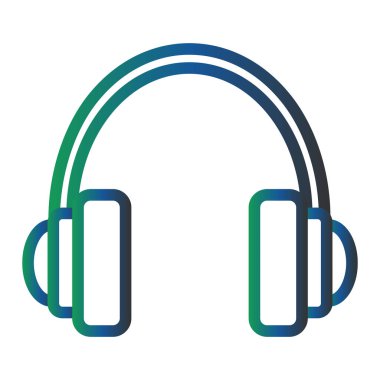 Color vector headphones icon illustration