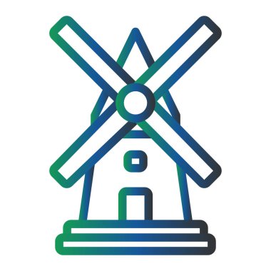 Yel değirmeni ikonu vektör illüstrasyonu