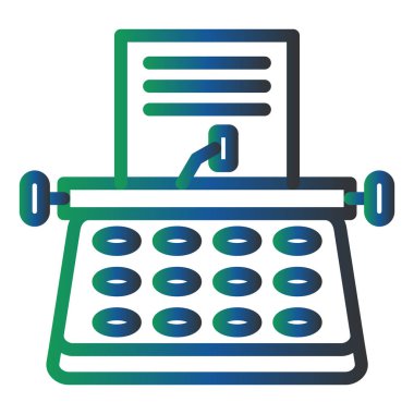 typewriter vector flat color icon